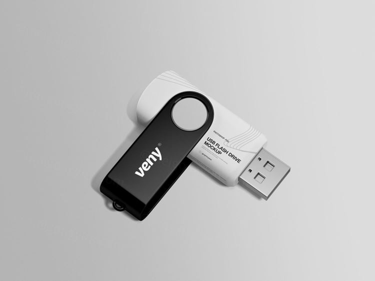 创意U盘设计效果演示样机PSD模板 Flash-Drive-Mockup