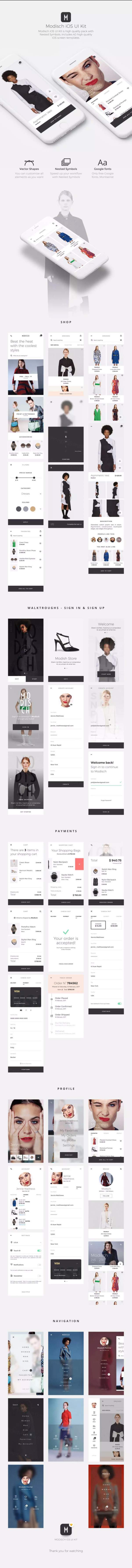 潮流个性的服饰电商APP UI KITS下载[Sketch]