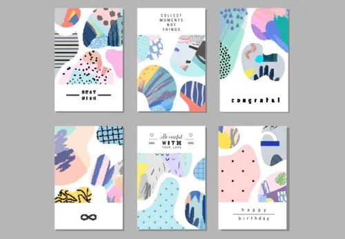 时尚创意艺术画册宣传册杂志封面请柬邀请函海报矢量设计素材Art posters or cards