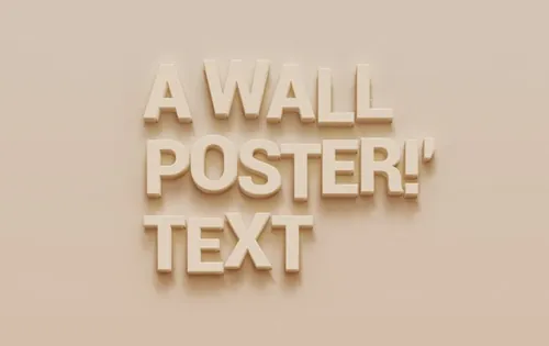 PSD倾斜文字效果Psd Wall Poster Text Effect