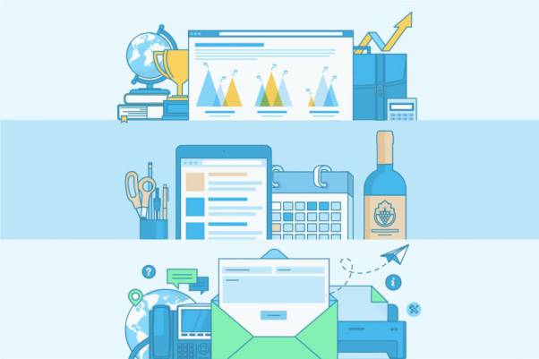 线性设计风格矢量概念插画Banner设计模板v5 Set of Lin