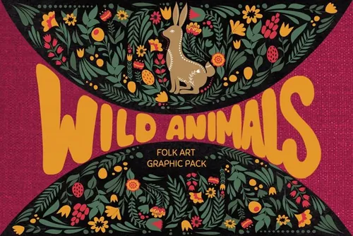 民间艺术野生动物图案合辑包 Wild Animals fol