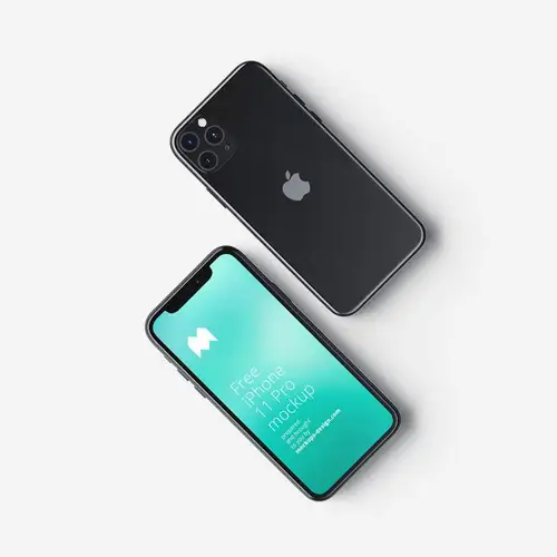 苹果手机IOS APP设计提案UI界面贴图样机PSD模板 iPhone 11 Pro mo