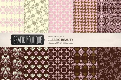 花卉纹理图案无缝背景Classic pattern digital ornament