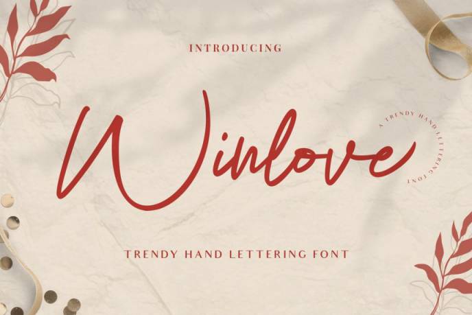 优雅的女性手写英文字体免费下载 Winlove | Elegant Handwritten Font