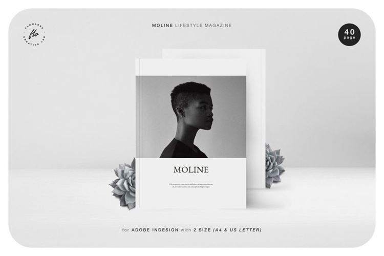 时尚生活摄影杂志设计模板  MOLINE Lifestyle Magazine 3690614