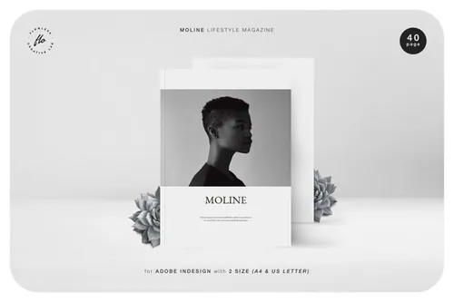时尚生活摄影杂志设计模板  MOLINE Lifestyle Magazine 3690614