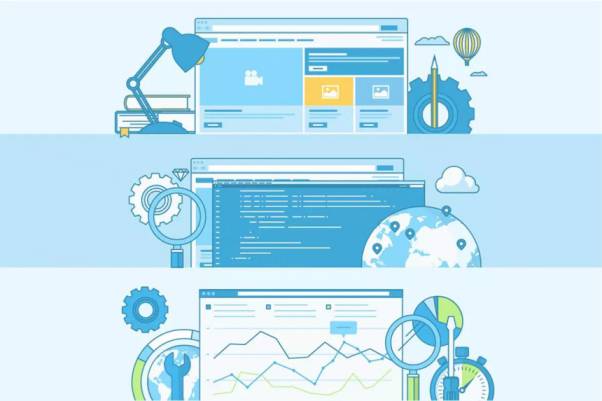 线性设计风格矢量概念插画Banner设计模板