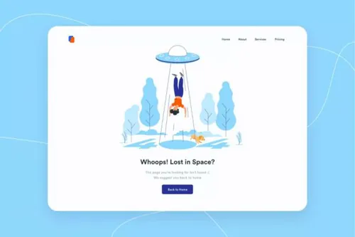 页面丢失404报错页面设计创意插画 404 Page Desktop
