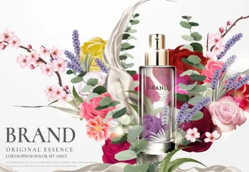 Ai矢量鲜花精油香水化妆品海报Cosmetic vector Poster