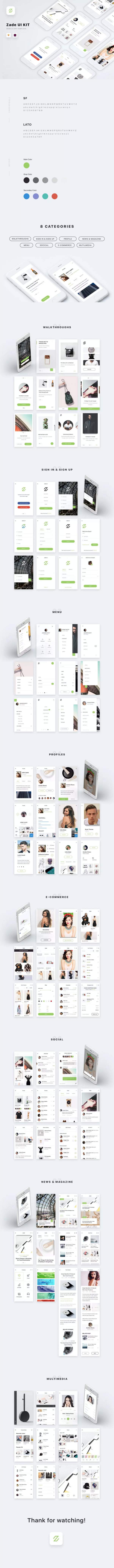 淸新简约风UI kit打包下载[XD、SKETCH]