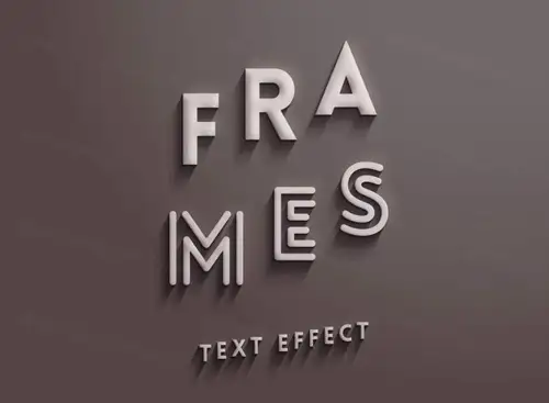 3D平滑效果文字特效Psd Frames Text Effect 设计元素