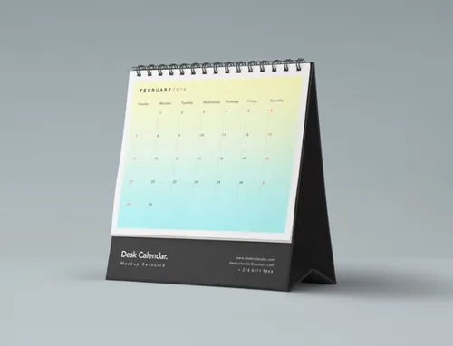 办公桌Psd日历样机 Desk Psd Calendar Mockup