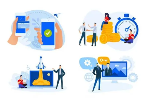 扁平设计风格金融市场主题概念插画 Flat Design Concep