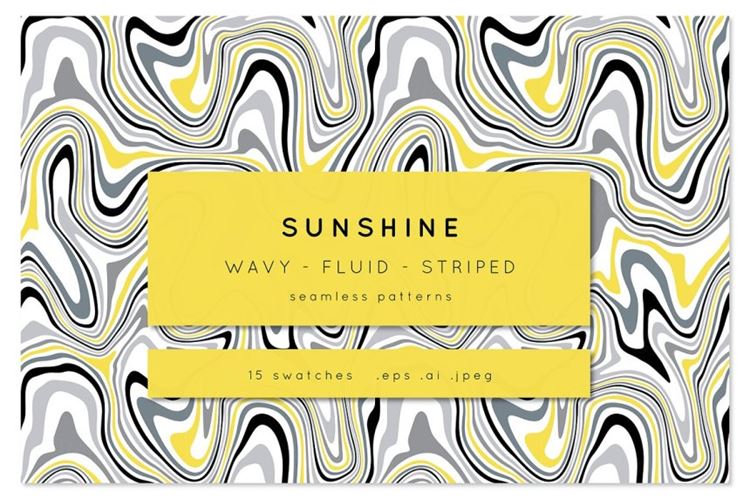 抽象流体艺术大理石纹扭曲几何条纹图案素材 Sunshine