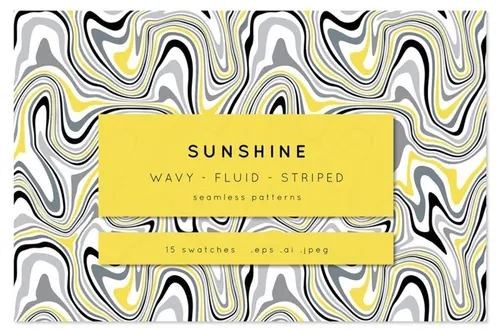 抽象流体艺术大理石纹扭曲几何条纹图案素材 Sunshine