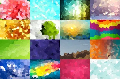 晶体图案无缝背景Crystallized Backgrounds (30% off)