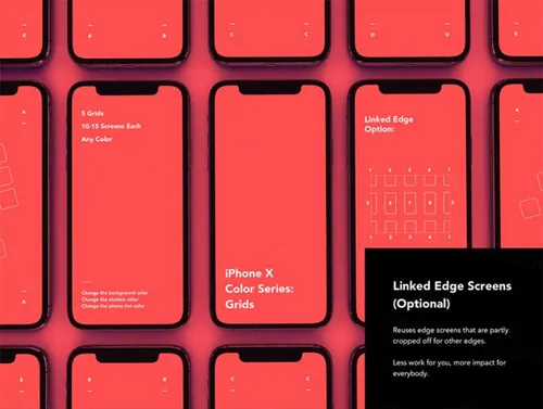 多角度iPhone X的APP设计样机贴图iPhone X Color Series