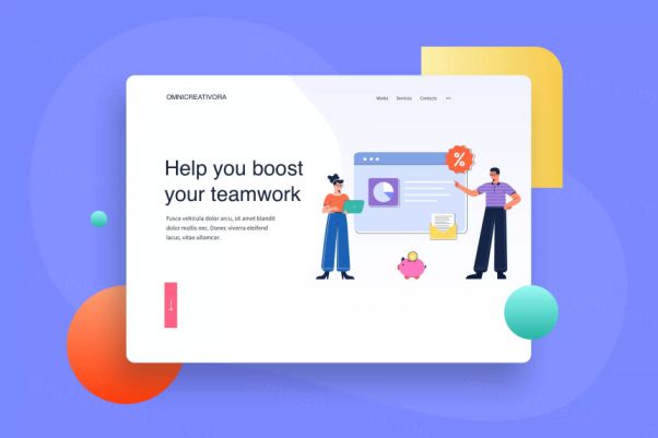 产品折扣网站着陆页设计矢量插画