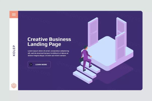 企业发展主题概念插画网站Banner图模板 Kolep – Hero
