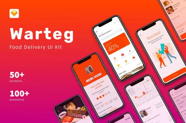 外卖订餐平台APP应用UI界面设计套件 Warteg – Food D
