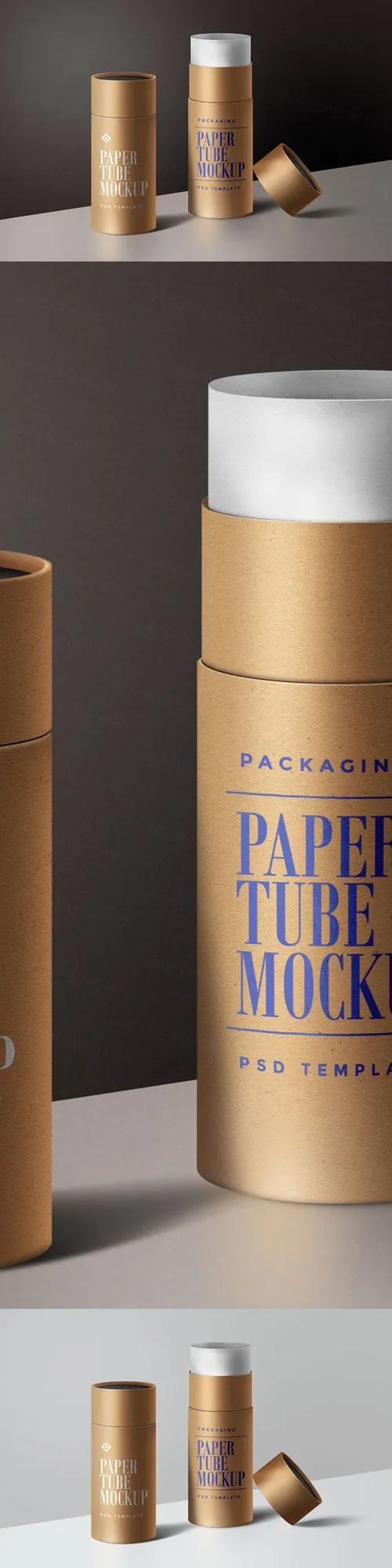 铅笔筒包装设计PSD模板Paper Tube Packaging Mockup Template