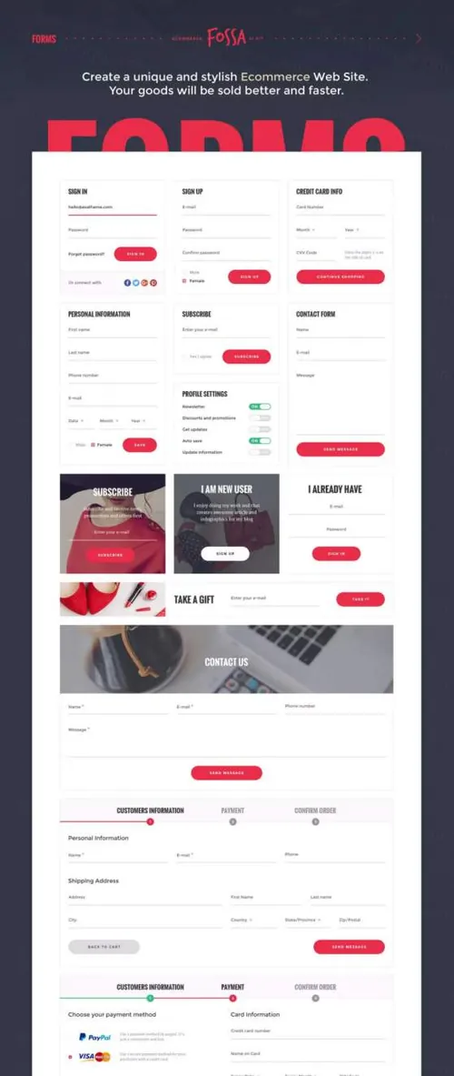 一套高端炫酷的电商品牌web ui kits