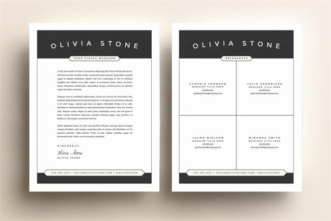 实用的简约简历模板 Resume Template 4 Pack CV Template