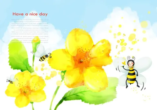 Have a nice day 韩国彩绘卡通元素包PSD