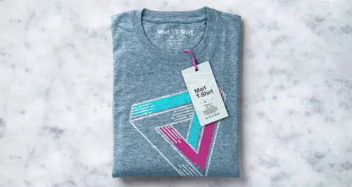 折叠长袖T恤衫模型PSD贴图模板Folded Psd Marl T-Shirt Mockup