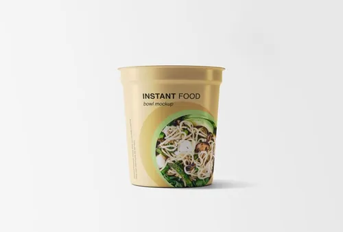 速食碗杯面包装外观设计预览样机  Instant Food Bowl Mockup