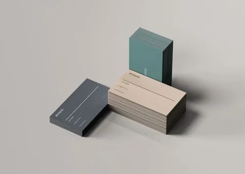 卡片名片明信片展示样机贴图psd模板 3 Business Card Stacks Mockup