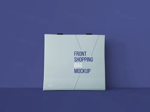 购物袋设计前视图样机模板  Front Shopping Bag Mockup