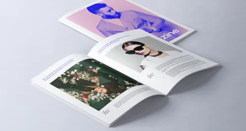 透视角度书籍杂志贴图PSD模板A4 Psd Magazine Booklet Mockup