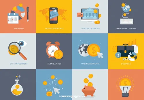 金融实用图标插图Financial icon illustr