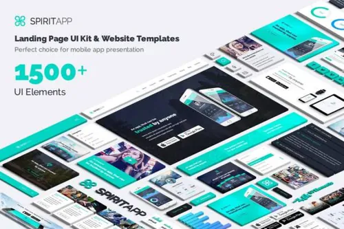 高端时尚的多功能App着陆页UI KITS