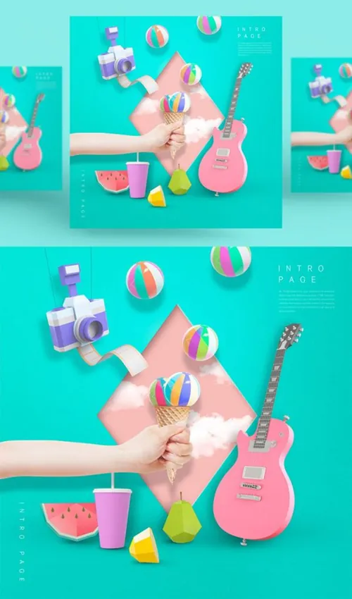 创意海报模板Creative poster PSD template