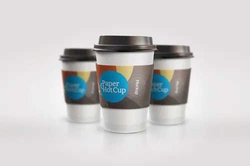 纸质咖啡杯贴图模型PSD模板Psd Paper Hot Cup Template