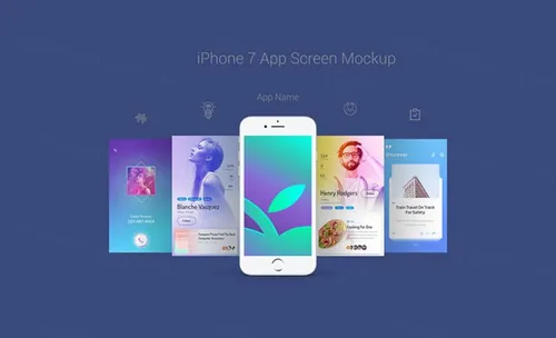 iPhone7UI展示PSD模板Apple iPhone 7 App Screen Mockup PSD