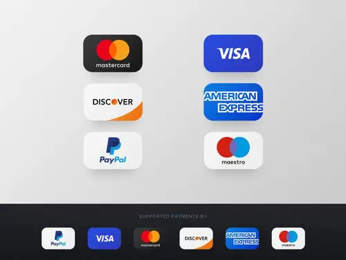 Credit Card Payments Icons | PSD Freebie UI 素