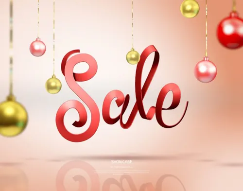 年终电商大促活动3D立体主题字打折促销海报PSD模板