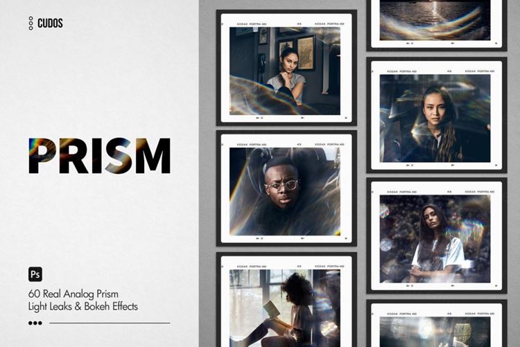 复古胶片风格棱镜漏光散景PS叠加效果层素材 PRISM |