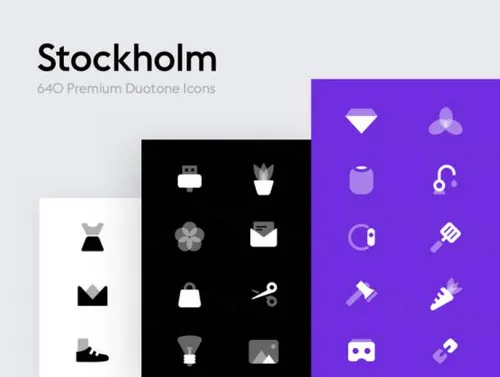 640个iOS Android和Web基础矢量双色调图标集Stockholm P