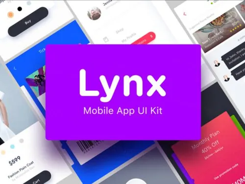 时尚电子商务社交媒体餐饮美食分享平台移动手机APP UI工具包Lynx