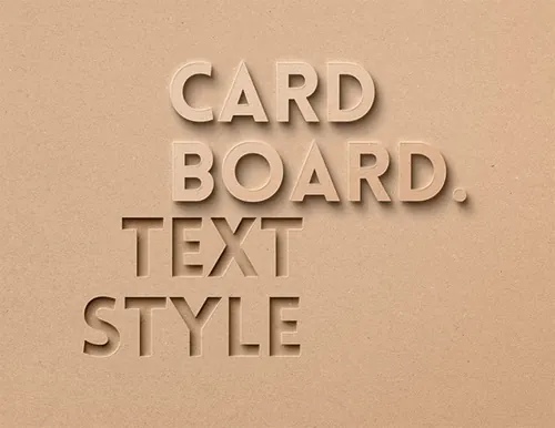 纸质凹凸的字体特效Card Board Psd Text Effect