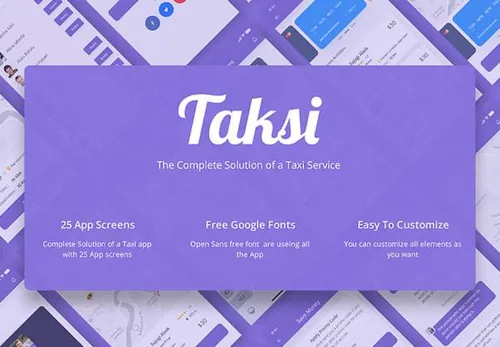 先进的在线出租车打车叫车预订调度系统移动手机APP UI工具包Taksi