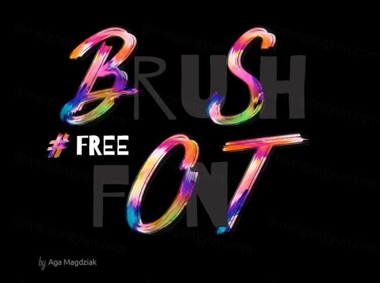 FREE Brush Font 一套酷炫笔刷字体免费下载