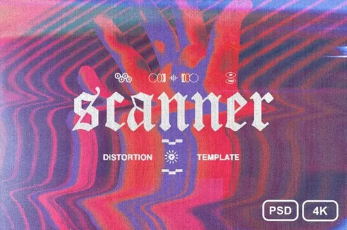 故障艺术扭曲做旧颓废颗粒纸张纹理传真机影印效果素材 Scan