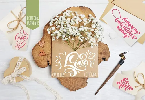 高端情人节矢量标题图形 Valentine\'s Day