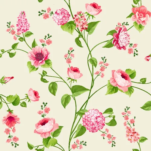 鲜花花卉织物纹理图案无缝花卉背景矢量插图绘画设计素材Flowers02